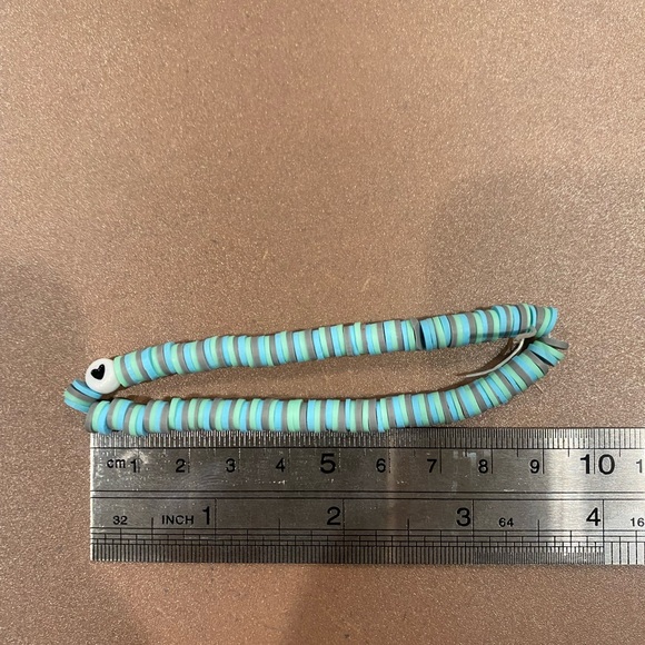 Teal,Blue,Gray bracelet 8 inch bracelet handmade - Picture 2 of 3